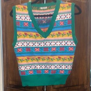 Sunday Multicolor V-Neck Sweater Vest